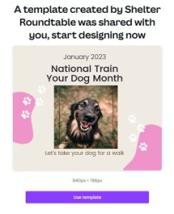 Canva Template Dog Training Month