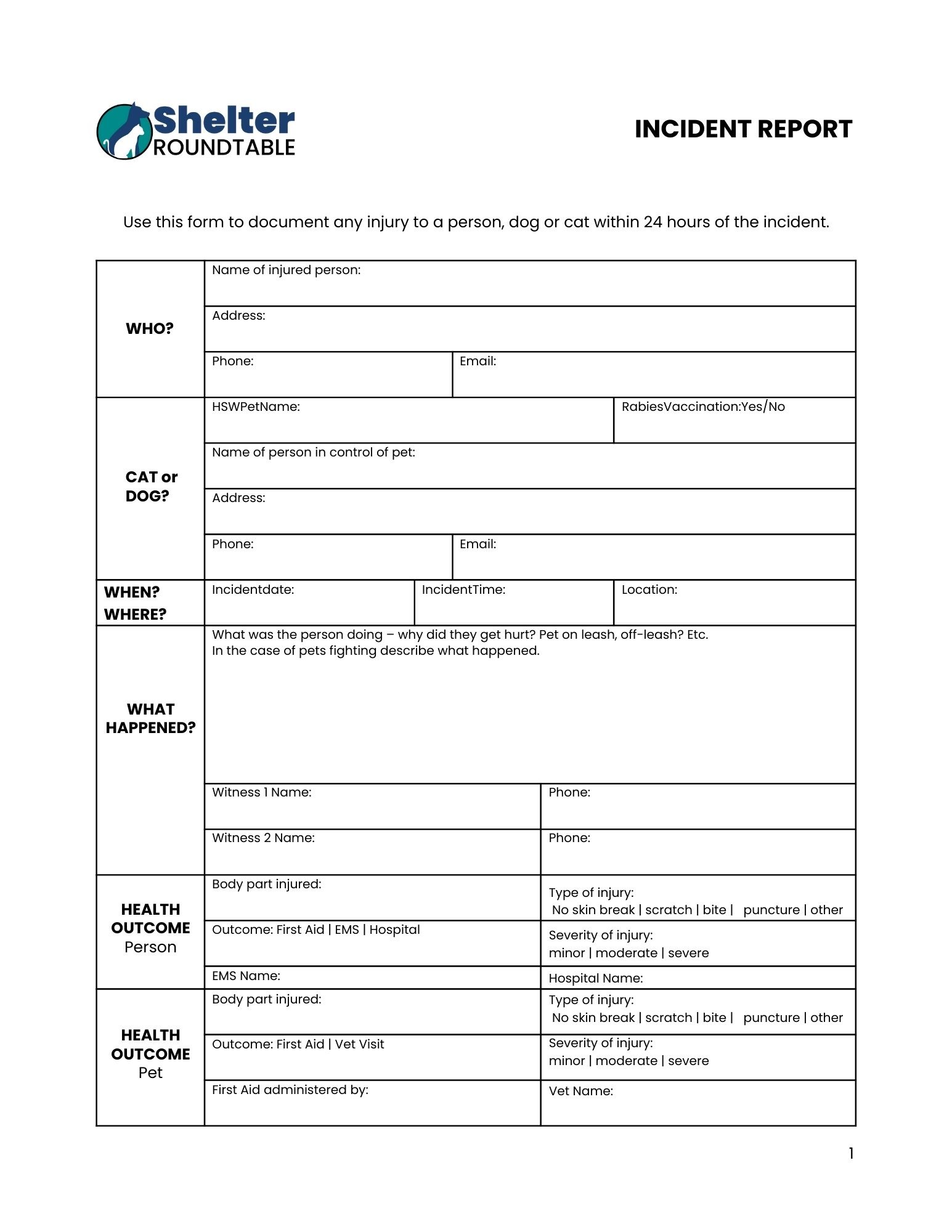 incident report